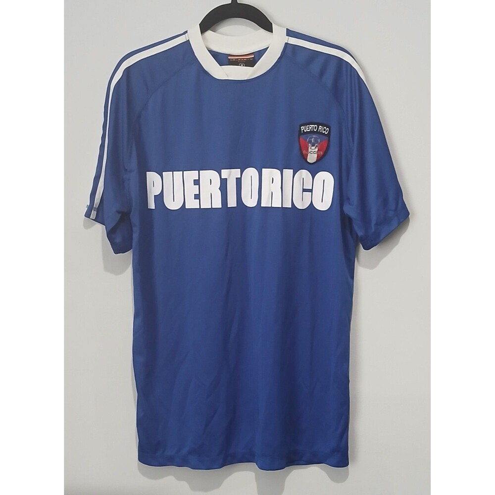 Celebrity By Design Puerto Rico Soccer Jersey. Blue/White. Unisex. Men Size M